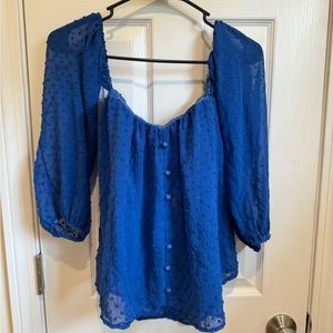 Blue Off Shoulder Top